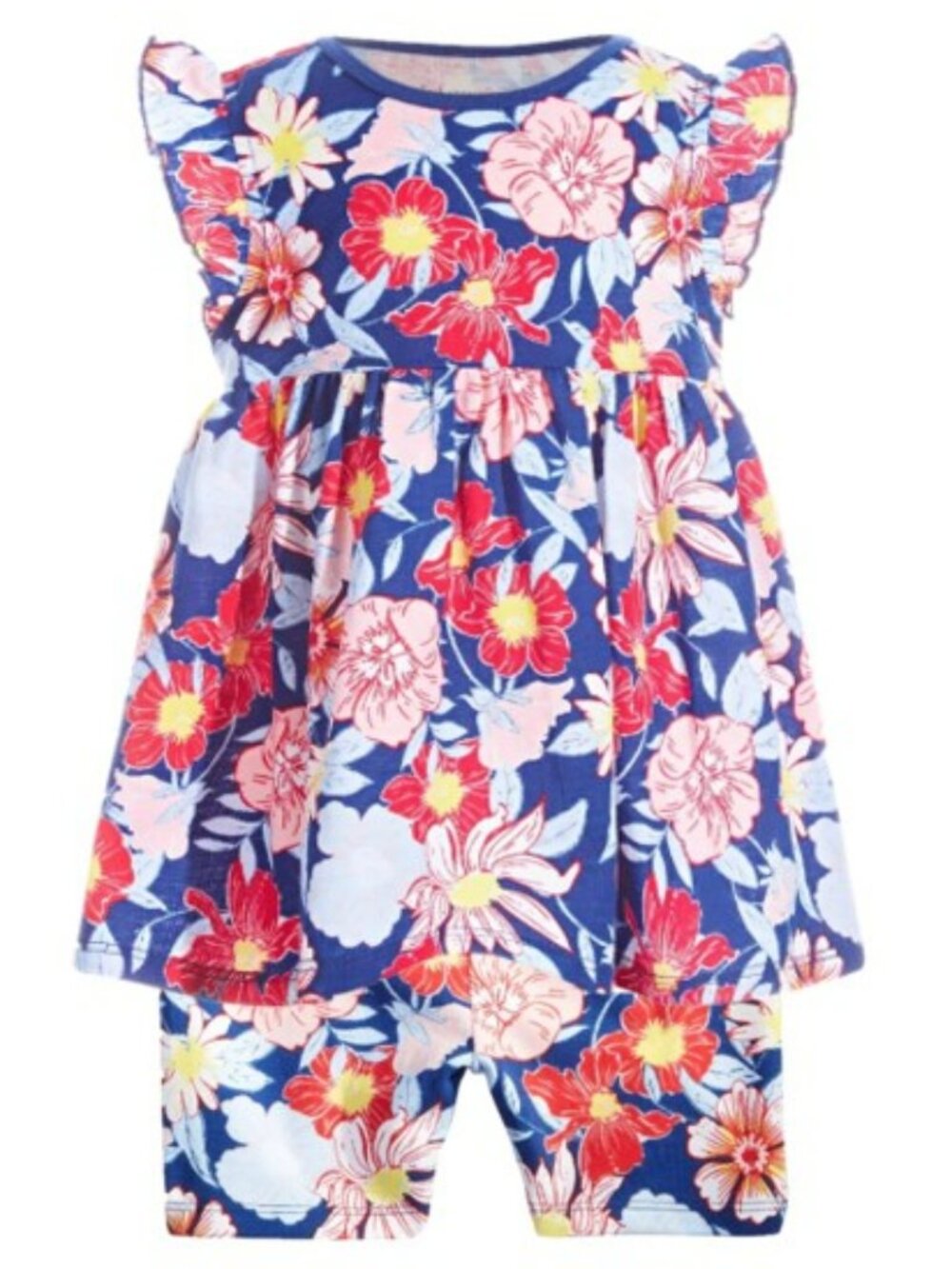 NEW. FIRST IMPRESSIONS Baby Girl Floral Tunic & Shorts 2-pc Set